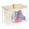 mDesign Modern Square Bathroom Vanity Countertop Storage Organizer Canister Jar