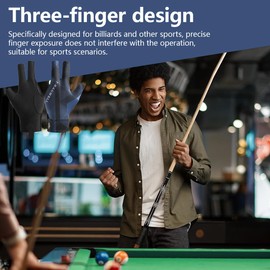 KIRZAX 2 Pack Billiard Gloves, Left Billiard Gloves, Snooker Gloves, Adjustable Billiard Gloves, Non-Slip Billiard Gloves, Suitable for Snooker and Billiard Games