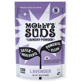 Molly's Suds Original Laundry Detergent Powder | Clean Laundry Detergent Powder for Sensitive Skin | Simple, Effective Ingredients, Stain Fighting | 120 Loads (Lavender)