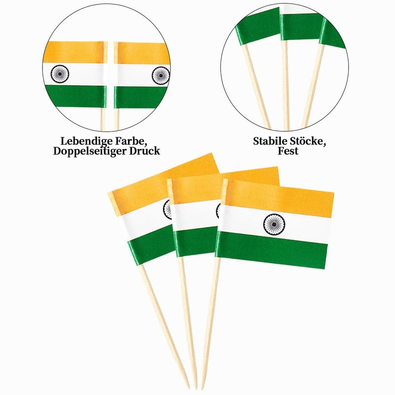 India Miniature Toothpick Flags Decorations Small Cupcake Toppers Cocktail Food