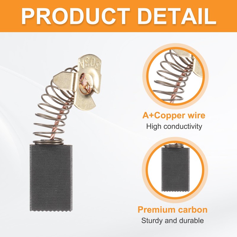 sourcing map 8 Pack 044 Carbon Brushes Set Replaces 17.5x17x7mm