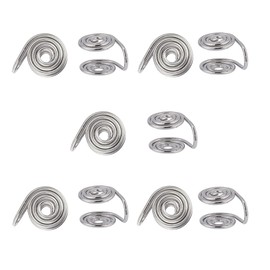 Hobbspring Pack of 10 Non-Pierced Stainless Steel Spiral Earrings Stainless Steel Colour Non-Piercing Earrings Jewellery Print Earrings for Keloids Clip Earrings for Women and Men