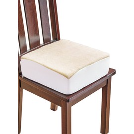 Comfort Finds Rise with Ease Seat Cushion - Thick Firm Chair Cushion Booster - Extra Thick Foam Pad for Home, Patio, Office and Car Seats - Extra Supportive Lift - 14 X 14 X 5 (Sherpa Cream) …