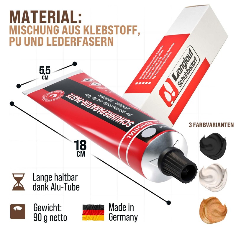 Langlauf shoe supplies repair paste for shoes and sole repair.