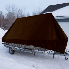 E&K Sunrise 10' x 12' Finished Size General Multi-Purpose Tarpaulin Ultra Heavy-Duty 8 oz/16-mil Poly Tarp - Brown