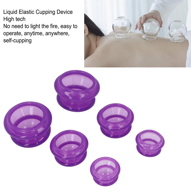 6pcs Silicone Cupping Set High Transparency Wet Absorption Negative Pressure