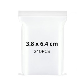 240pcs Resealable Clear Plastic Bags For Packaging, Food, Storage | Heavy Duty Durable Sealed Zip Lock Grip Seal Clear Bags - Small, Big or Large, 1.5 x 2.5 inches (3.8 x 6.4 cm)