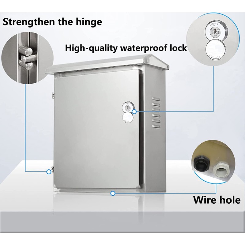 GERSIK 304 Outdoor Stainless Steel Electrical Box Enclosure, IP67 Waterproof