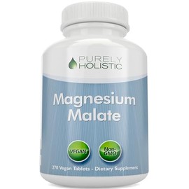 Malato de Magnesio 400 mg  Magnesium Malate Supplement, 270 Vegan Tablets                                                                             