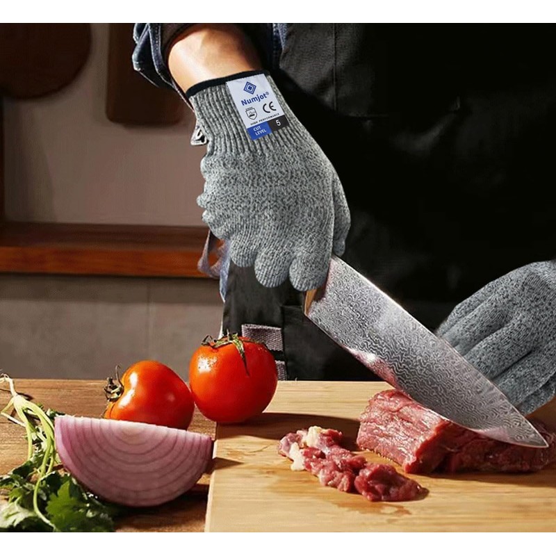 Numjot Cutting Gloves,3 Pairs Food Grade Level 5 Protection, Safety