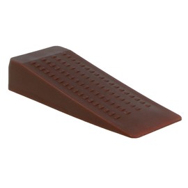 Amig - Plastic Wedge Retainer in Dark Brown on Slope with Non-Slip Marks for Interior Passage Doors | Protects Walls and Furniture, for All Types of Floors
