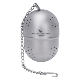 Boundless Voyage Titanium Tea Infuser with Extended Chain & Hook Lightweight Tea Strainer, Ideal for Hot & Iced Brewing 3207A