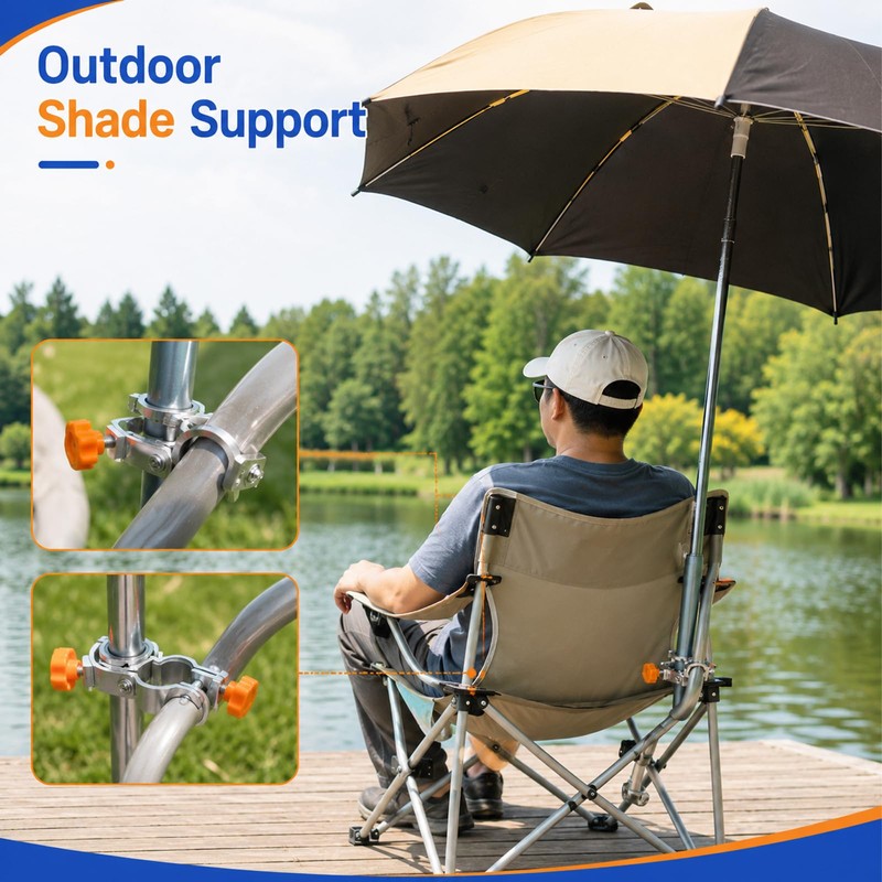 Ligynotu Umbrella Clip for Fishing Chair, 2Pcs Parasol Clamp for