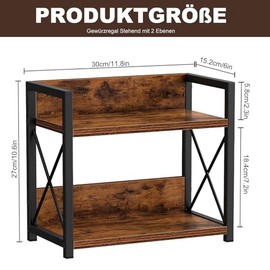 Kitchen Organiser Spice Rack 2 Levels Kitchen Shelf Spice Rack Wood Standing | 30 x 26 x 16 cm Small Kitchen Worktop Table Shelf Spice Rack Standing Kitchen Organiser for Dining Room Kitchen Bathroom Wood