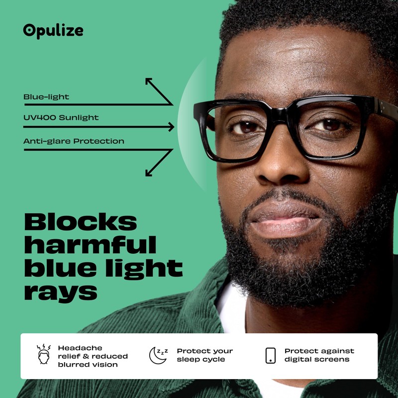 OPULIZE ERA Blue Light Glasses - Clear Lens - Anti-Reflective