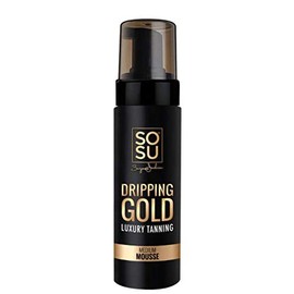 SOSU Dripping Gold Luxury Tanning Mousse 5 Oz! Formulated with Hyaluronic Acid, Vitamins A & E! Vegan Friendly, Cruelty Free And Paraben Free! Choose Medium, Dark Or Ultra Dark! (Medium)