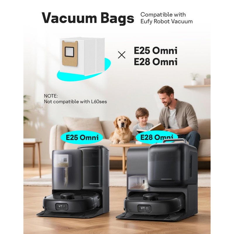 Leemone 12 Pack E25 E28 Dust Bags Compatible with eufy