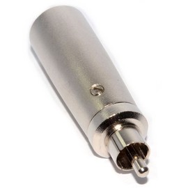 Nickel 3 Pin XLR Male to RCA Phono Plug Adapter