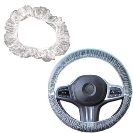 ideamall 100 Pcs Disposable Large Capacity Vinyl Cover Steering Wheel Cover