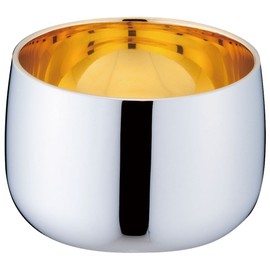 Sanpo Sangyo 11002045 Sake Cup, Plain, Double Layer, 2.8 fl oz (82 ml), Gold Plated Inside