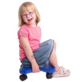 Fun and Function's Scooterboard with Handles for Kids with Gross Motor Skill Development and Motor Planning, Can Help Improve Balance, Posture and Coordination- Blue Size Large 16"L x 12"W, Weighs 2.4 lbs