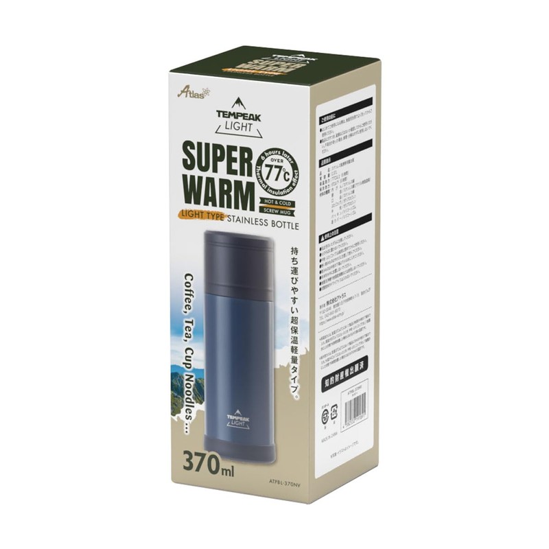 ATPBL-370NV Water Bottle, 12.5 fl oz (370 ml), Super Thermal