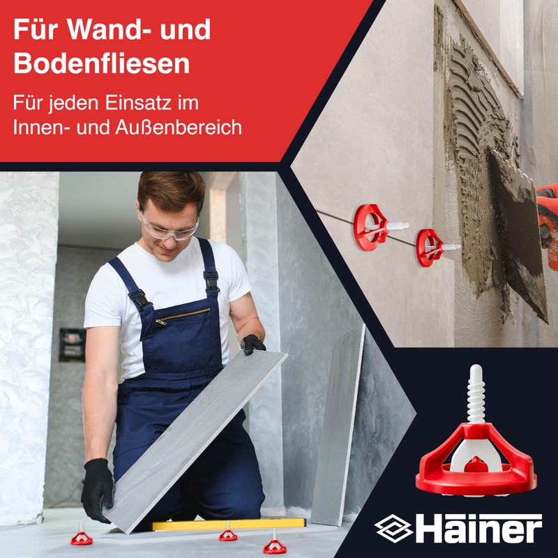 Hainer® Tile Levelling System - 300-Piece Tile Laying Aid Starter