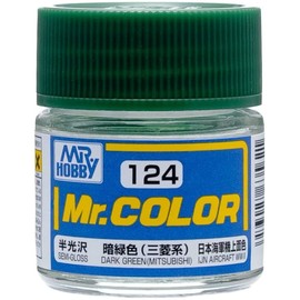 GSI Creos C124 Mr. Color Dark Green (Mitsubishi) Semi-Gloss 0.3 fl oz (10 ml) Model Paint