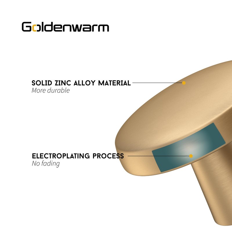 goldenwarm 15 Pack Champagne Bronze Cabinet Knobs Round Kitchen Cabinet