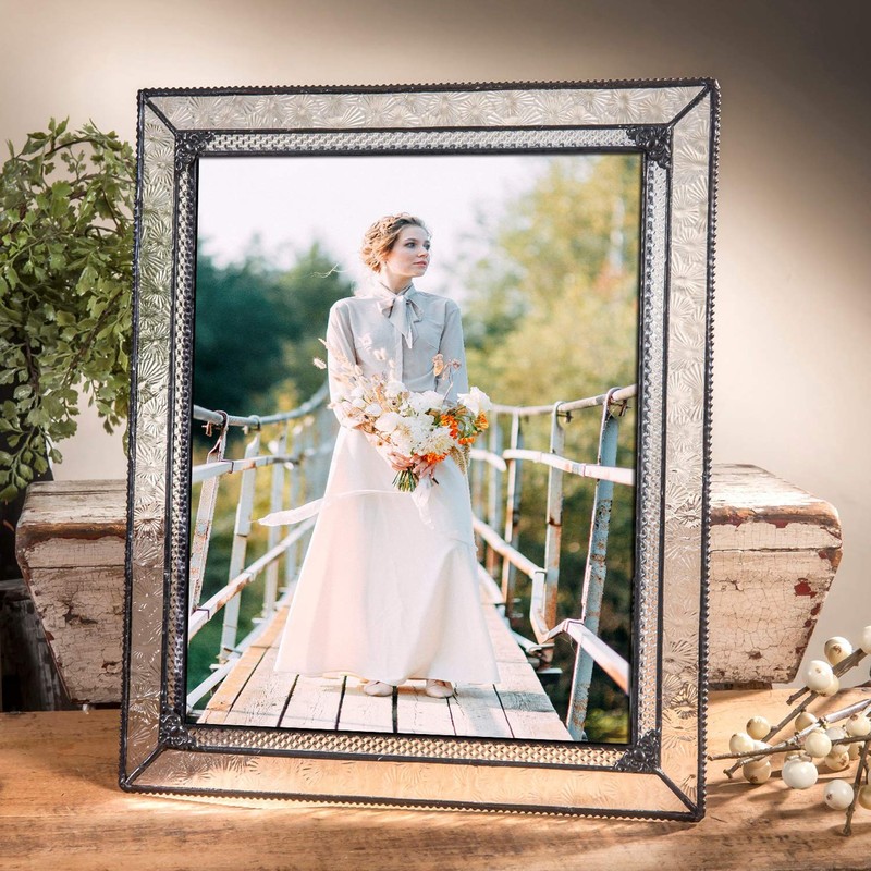 J Devlin Glass Art Pic 380-81HV Vintage Glass Picture Frame