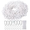 Cadena de plástico blanco de 50 pies, cadena de barrera