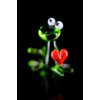 Green Frog Mini with Heart - Glass Figurine Green -