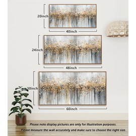 XXMWallArt WKFC4050 Abstract Wall Art Canvas Wall Art Abstract Art Paintings Gold Foil Golden White Flower Canvas Print Artwork For Living Room Bedroom Kitchen Home and Office Wall Decor