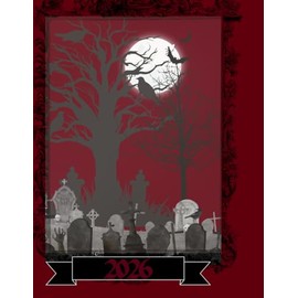 Spooky Graveyard 2026 A4 Desktop Diary With Week To Page: Gothic Weekly Organiser For Business or Home