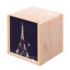 Wooden Box with Eiffel Tower Illuminated Night with View of