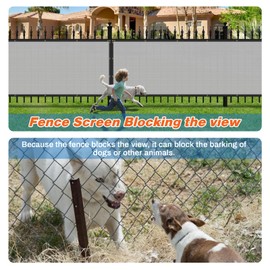 TANG Privacy Fence Screen Grey 4' x 125' for Patio Garden Heavy Duty Residential Windscreen Fence Privacy Blockage for Backyard School Commercial Netting Fence Permeable 3 Years Warranty