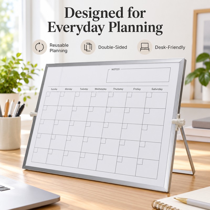 Dry Erase Monthly Calendar for Home and Office – 30