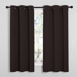 NICETOWN Triple Weave Microfiber Energy Saving Thermal Insulated Solid Grommet Blackout Curtains for Bedroom (2 Panels, 42 inches by 63 Inch, Toffee Brown)