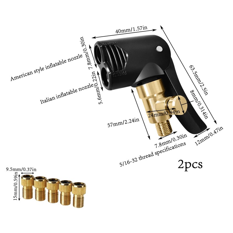 17 Pcs Dual Head Bike Track Pump And Bike Pump