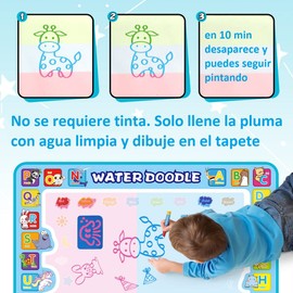 Pizarrones Magicos para Niños, 100x100cm Tapete de Dibujo de Agua Pintura Grande, Esteras de Agua para Dibujar Alfombra Pintarron Regalo para Cumpleaños Navidad
