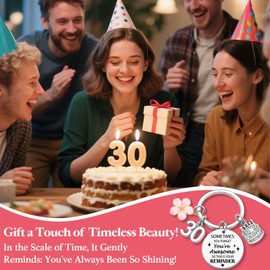 Joybble Geschenke zum 30. Geburtstag für Frauen, Happy Birthday Schlüsselanhänger Geschenke für Frauen, einzigartige Geburtstagsdekorationen Schlüsselanhänger Schlüsselanhänger, süße 30