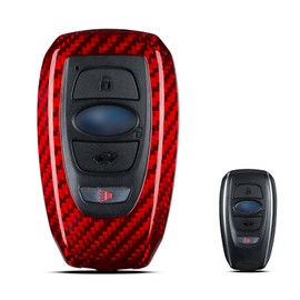 T-carbon Real Glass Fiber Key Fob Cover fits for GR86 3D Texture Key Fob Protector fits for BRZ Legacy Outback Ascent Crosstrek Forester WRX Remote Key Vehicle Accessories Key Case,Red