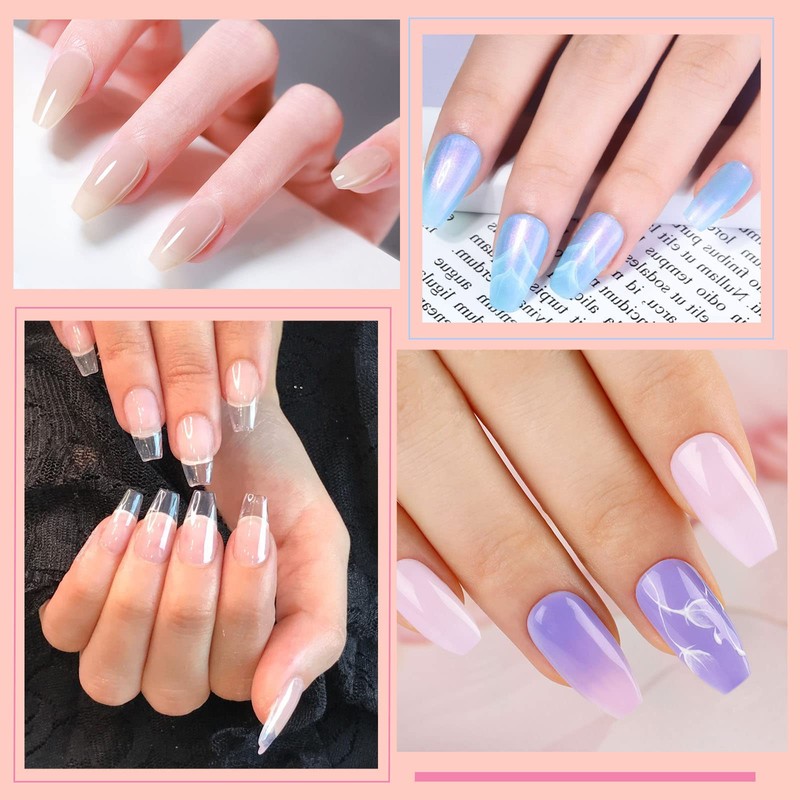 YSUVIN Nail Tips, Pack of 240 Fake Nails, Transparent, 12