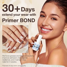 AZUREBEAUTY AZUREBEAUTY 5+3 Pcs Dip Powder Liquid Set - 15ml/0.5oz Large Capacity Dipping Powder Base & Top, Bond, Activator, Brush Saver for Dip Powder Nail Kit Salon Home No Nail Lamp Needed