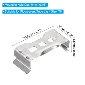 PATIKIL T8 LED Light Brackets, 20 Pack Fluorescent Tube Mounting Clip Holder Hanger Clamps Light Fixture for Ceiling Lamp Bulbs in Home Office, with Screws