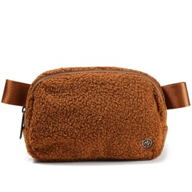 Pander Fanny pack Everywhere - Cinturón de forro polar para mujeres y hombres con correa ajustable, 1 L., Marrón (Saddle Brown), Una talla, Cinturón de forro polar