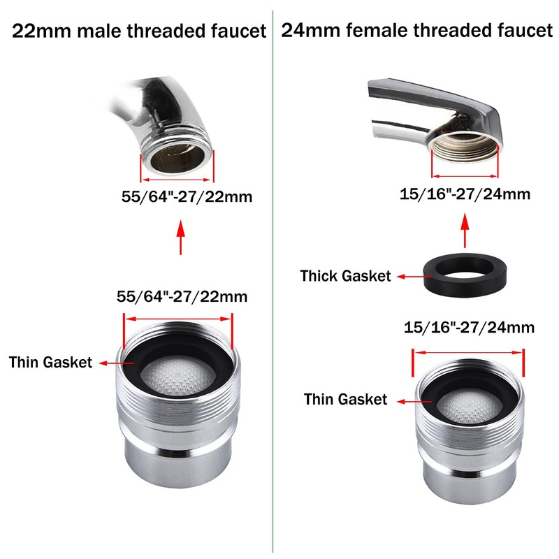 Dishwasher Faucet Adapter with Aerator, Faucet Adapter for Portable Washer,
