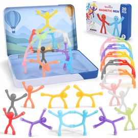 Dreamon 10 PCS Magnetic Men Fidget Toys Kids Magnetic People With Portable Tin Box Fridge Figures Travel Toys Classroom Birthday Gifts 3 4 5 6 Years Old