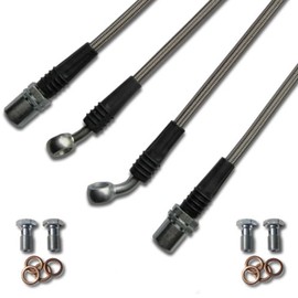 Techna-Fit Stainless Steel Brake Line Kit for Honda - Black - HN-1510BK