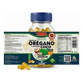 Aceite Orégano Y Coco 500mg 70 Cápsulas - Tng Naturista                                                                                               